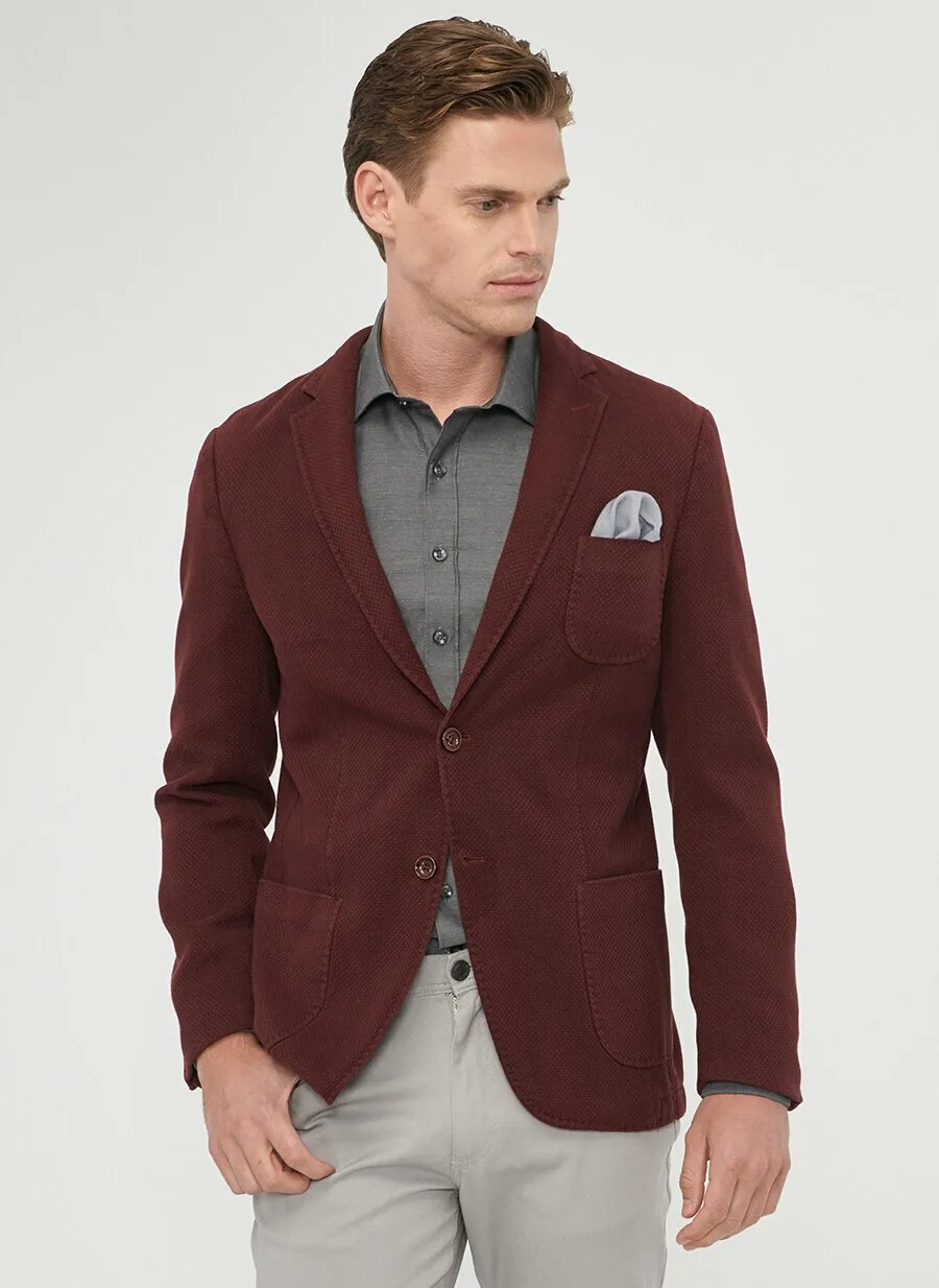 16836 Burgundy Slim Fit Jacket