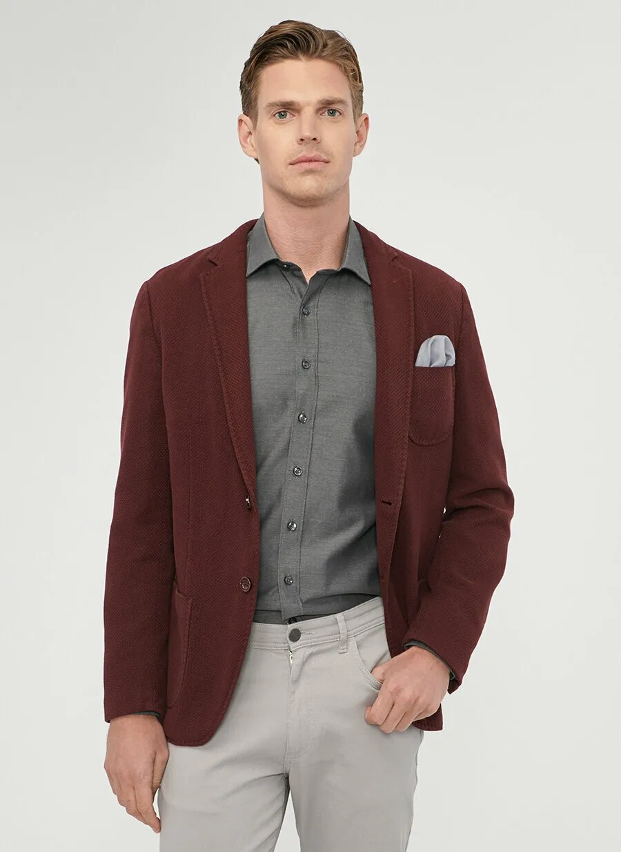 16836 Burgundy Slim Fit Jacket