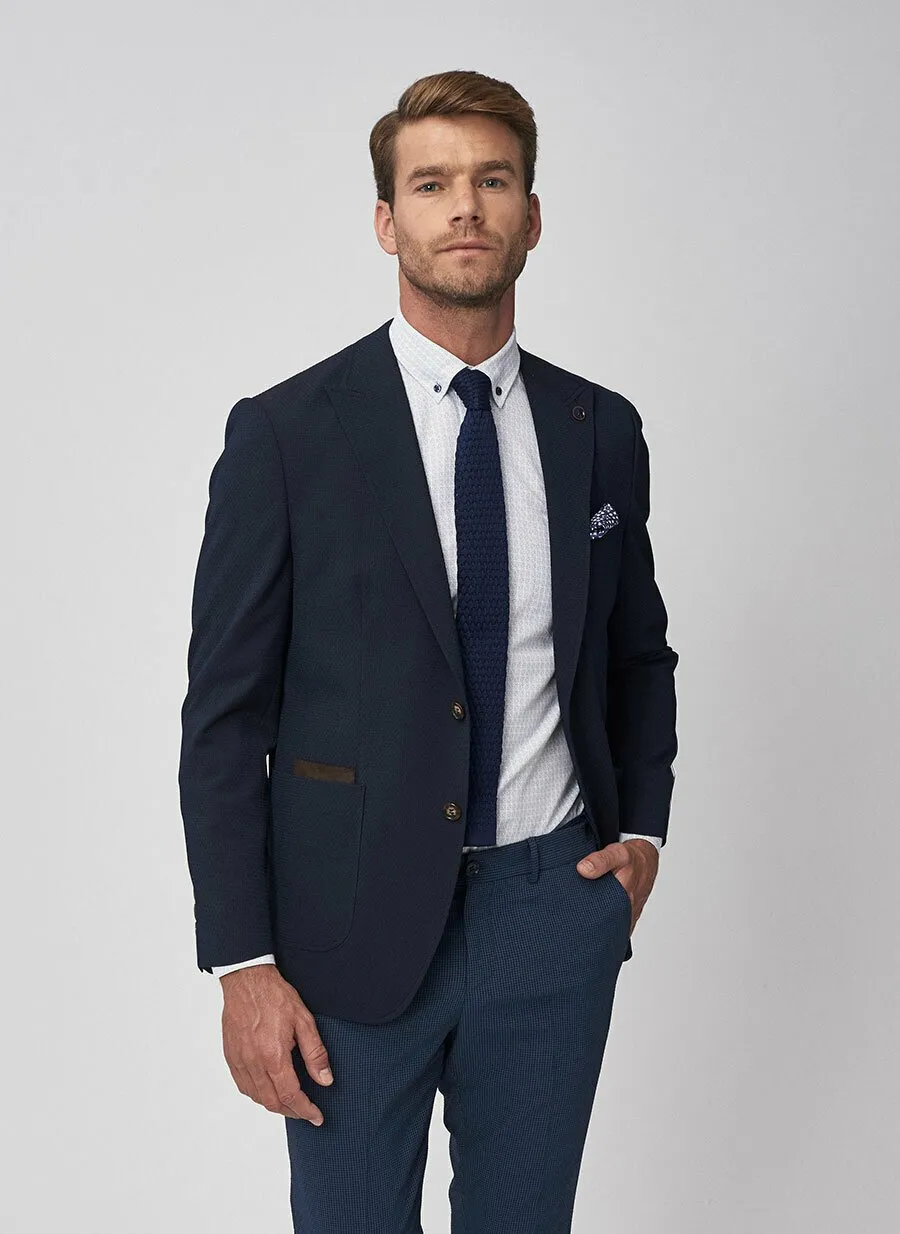 16846 Navy Blue Regular Fit Jacket