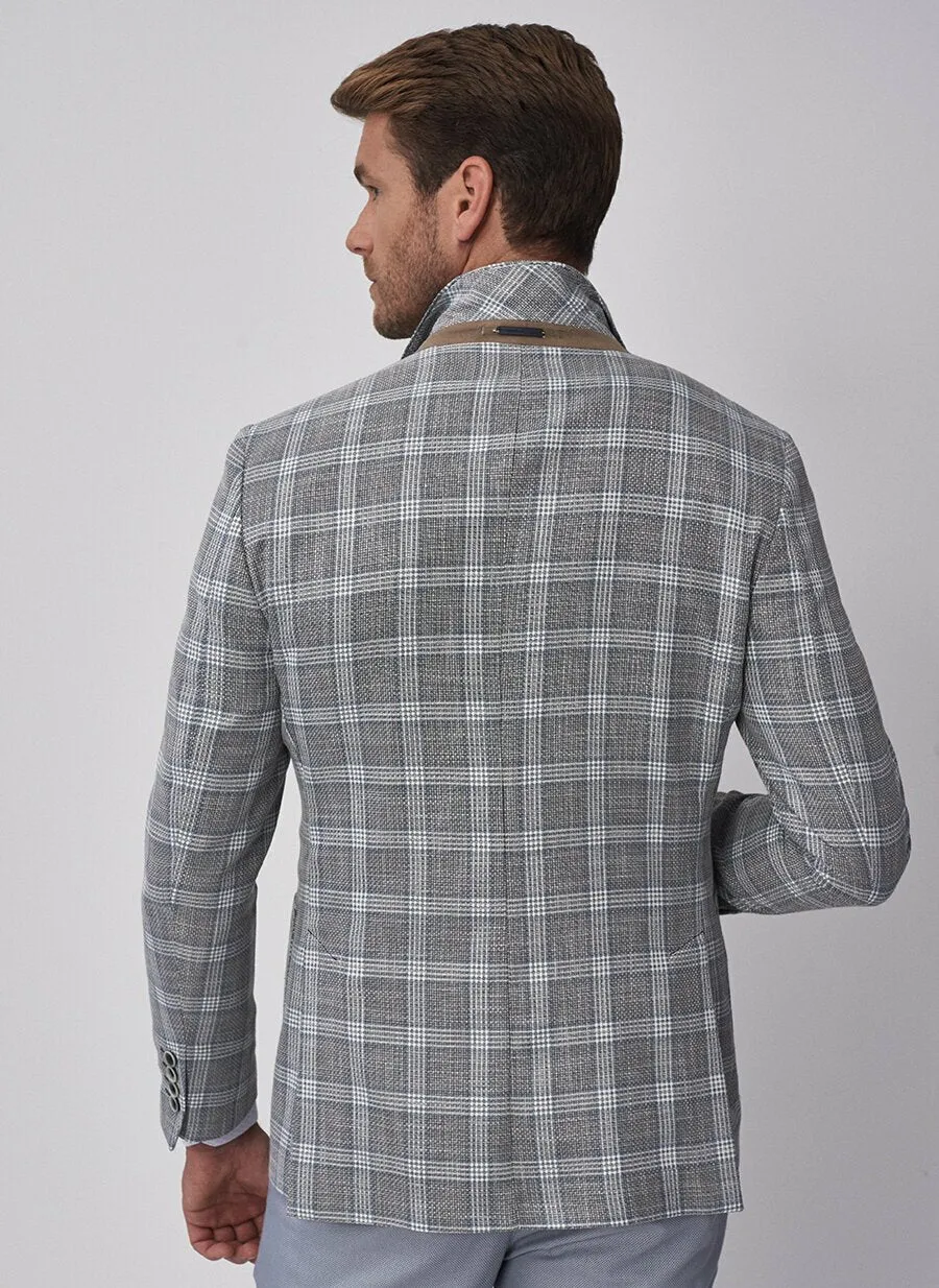 16870 Grey-Blue Slim Fit Jacket