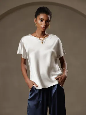 19Momme Silk Classic Casual Short Sleeve T-Shirt