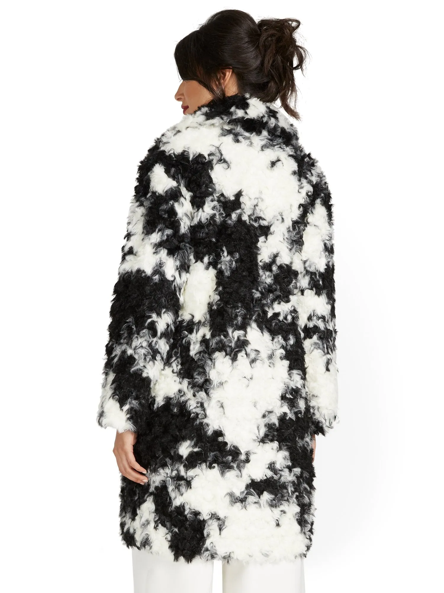 Black & White Faux-Fur Jacket