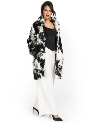 Black & White Faux-Fur Jacket