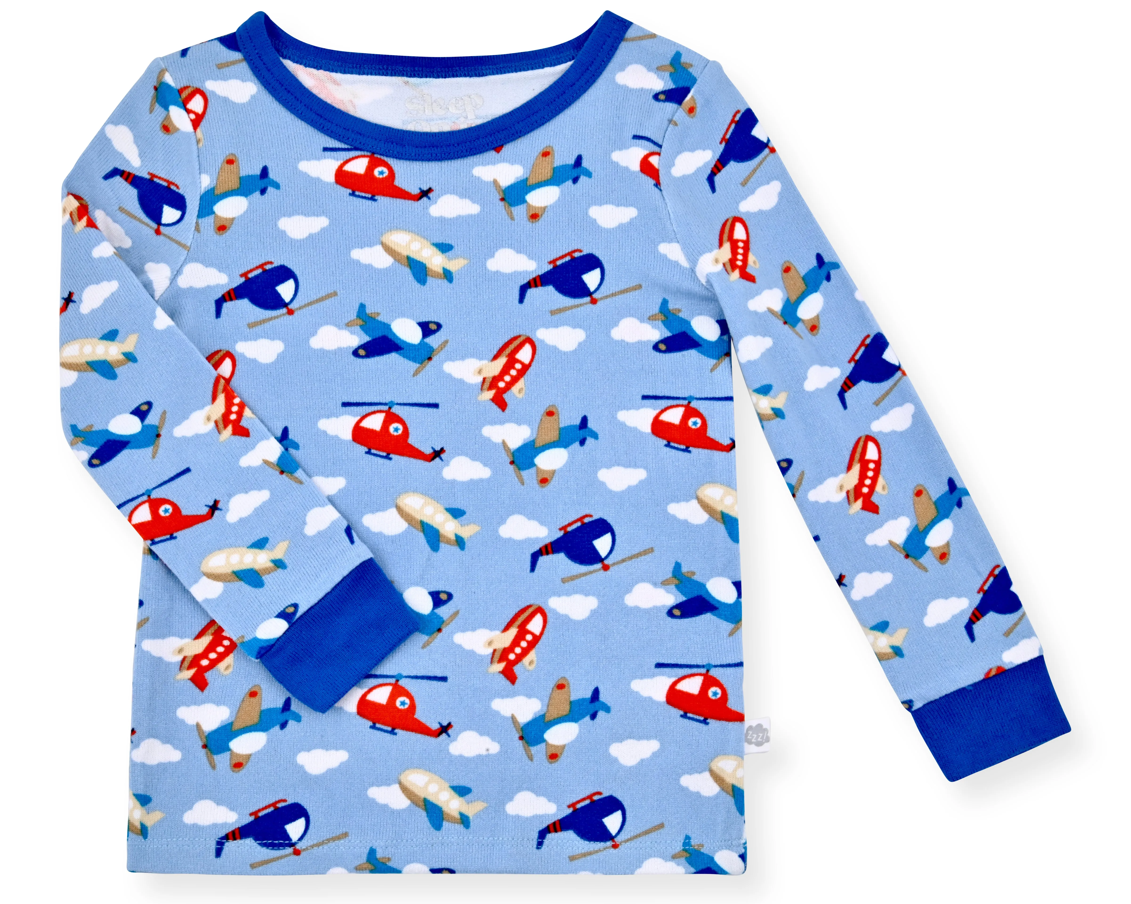 Boys 2-Piece Super Soft Jersey Snug-Fit Pajama Set with Socks - Sky Adventure.