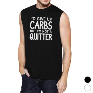 Carbs Quitter Mens Cotton Gym Tank Top Muscle Shirt Graphic Tanks