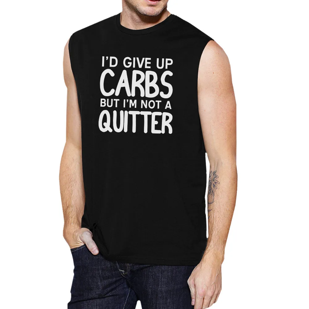 Carbs Quitter Mens Cotton Gym Tank Top Muscle Shirt Graphic Tanks