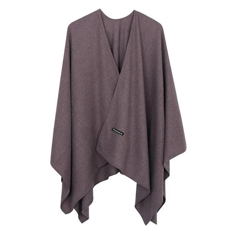 Cashmere Poncho Cloak Shawl Solid Colors