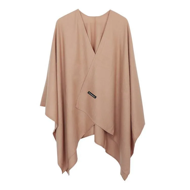 Cashmere Poncho Cloak Shawl Solid Colors