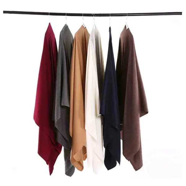 Cashmere Poncho Cloak Shawl Solid Colors