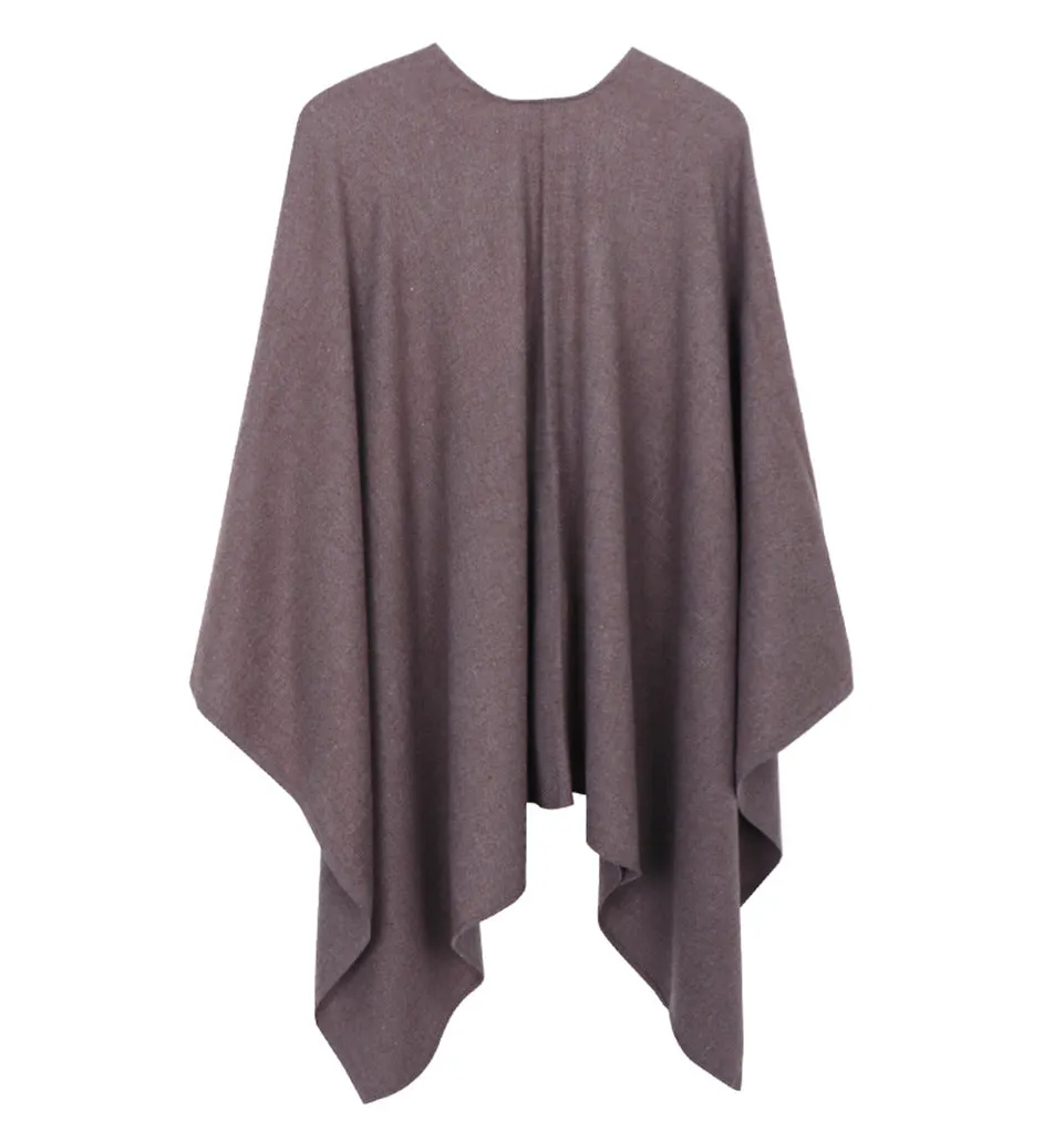 Cashmere Poncho Cloak Shawl Solid Colors