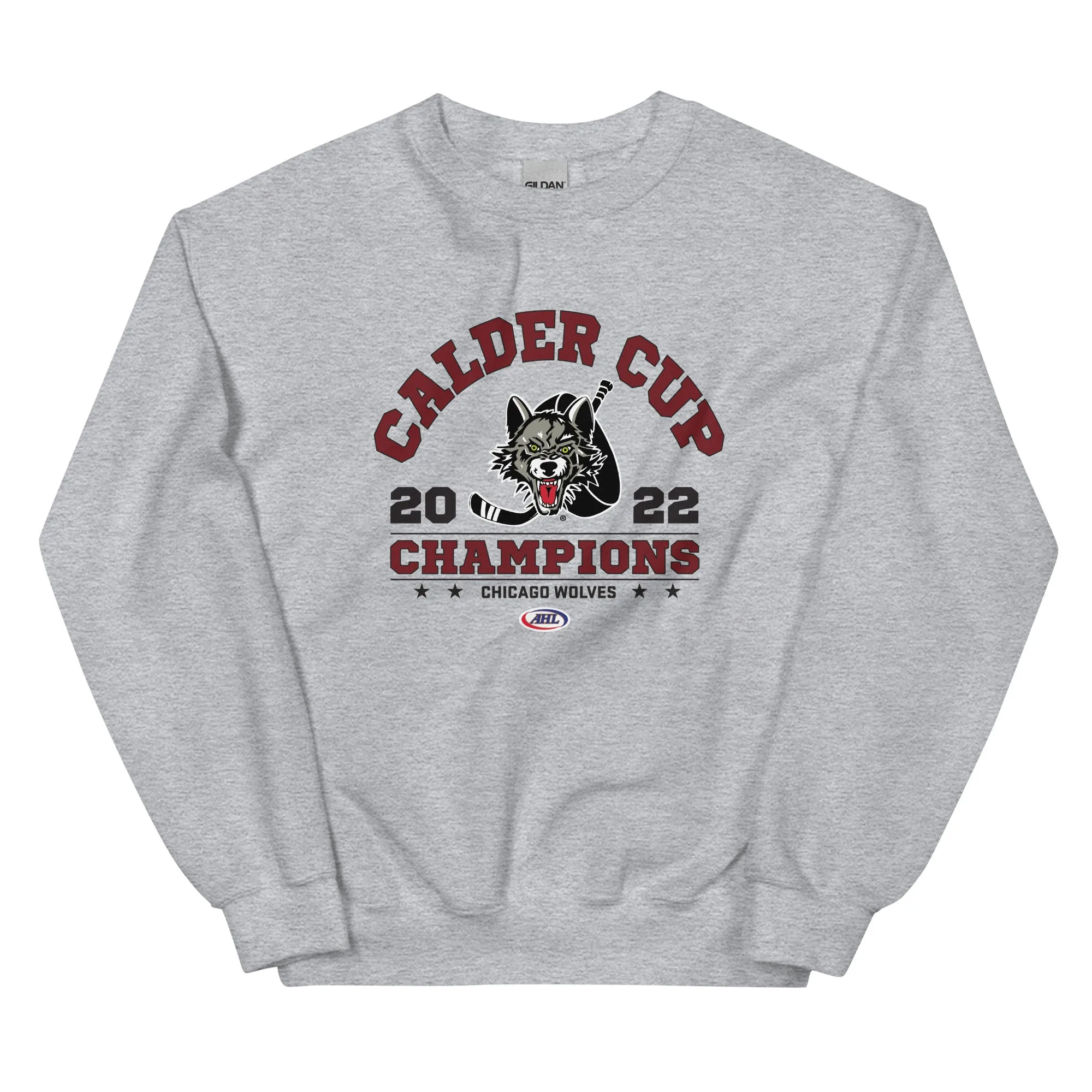 Chicago Wolves 2022 Calder Cup Champions Arch Adult Crewneck Sweatshirt