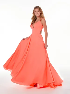 Chiffon Sleeveless Cutout A-line Gown by Studio 17 12863