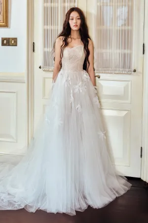 Cloud Ball Gown Gathered Tulle Floor Length Dress