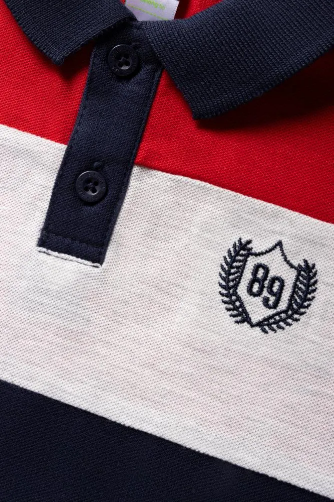 Colourblock Golfer Navy & Red