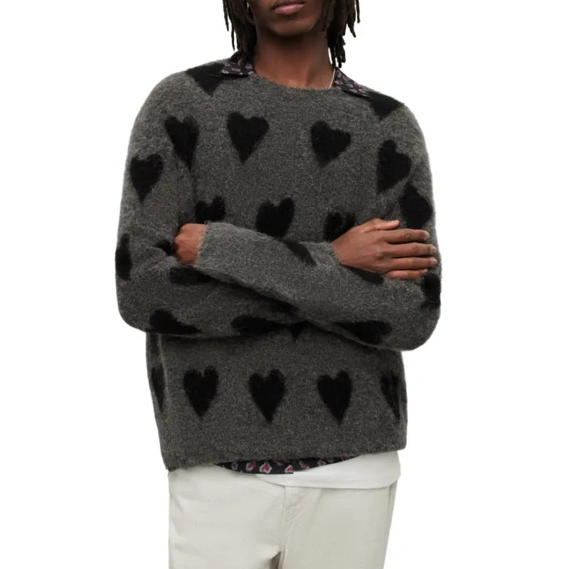 Custom Mohair Sweater - Men’s Heart Knitted Sweater | Wholesale Custom Sweaters