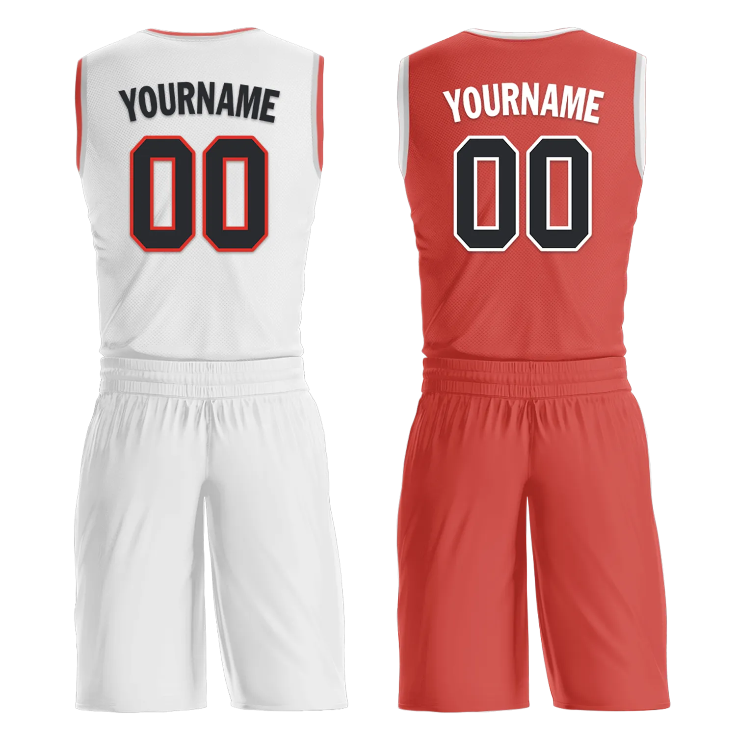 Custom White Red Classic Style Reversible Basketball Uniform Personalized Ordinary BBJR-D017037