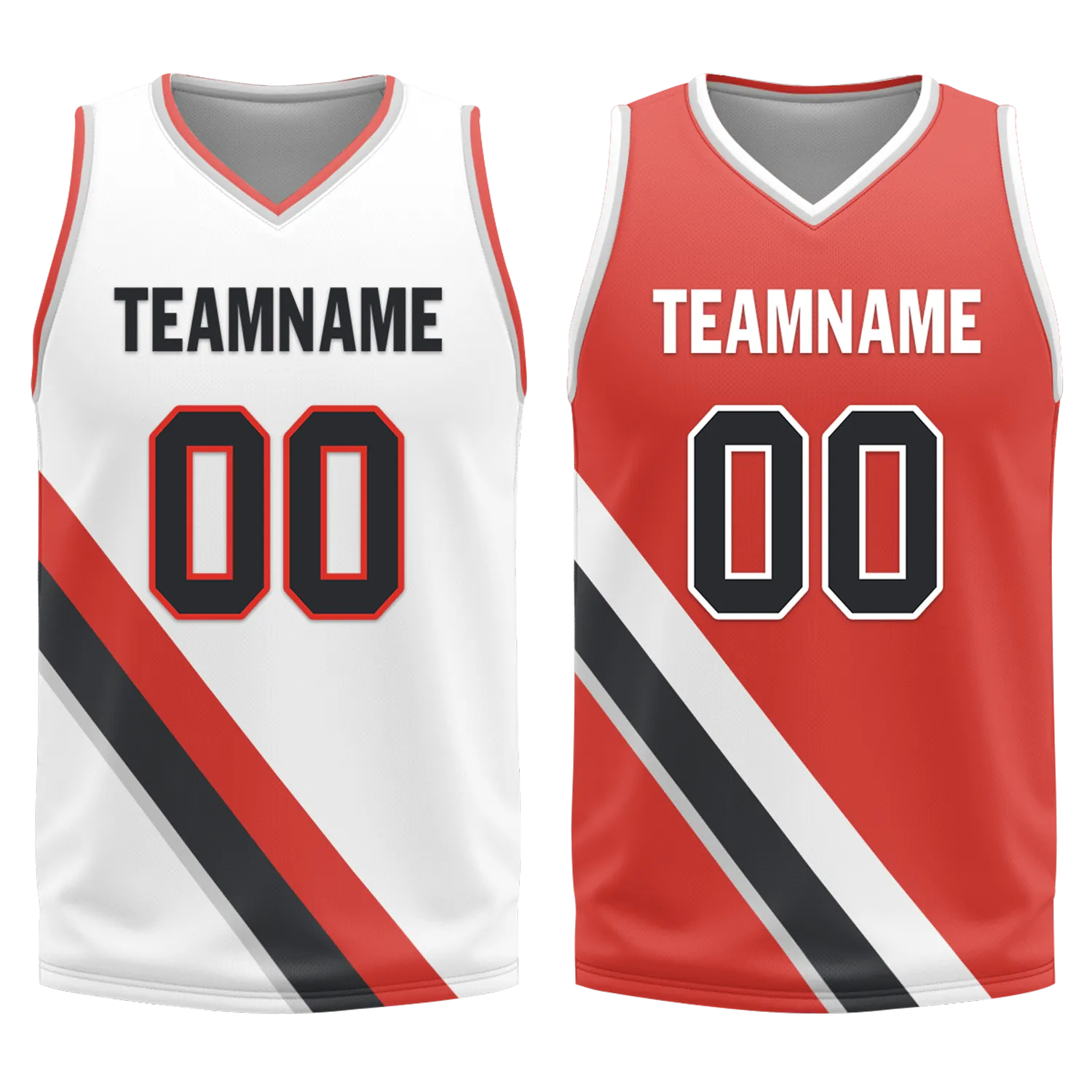 Custom White Red Classic Style Reversible Basketball Uniform Personalized Ordinary BBJR-D017037