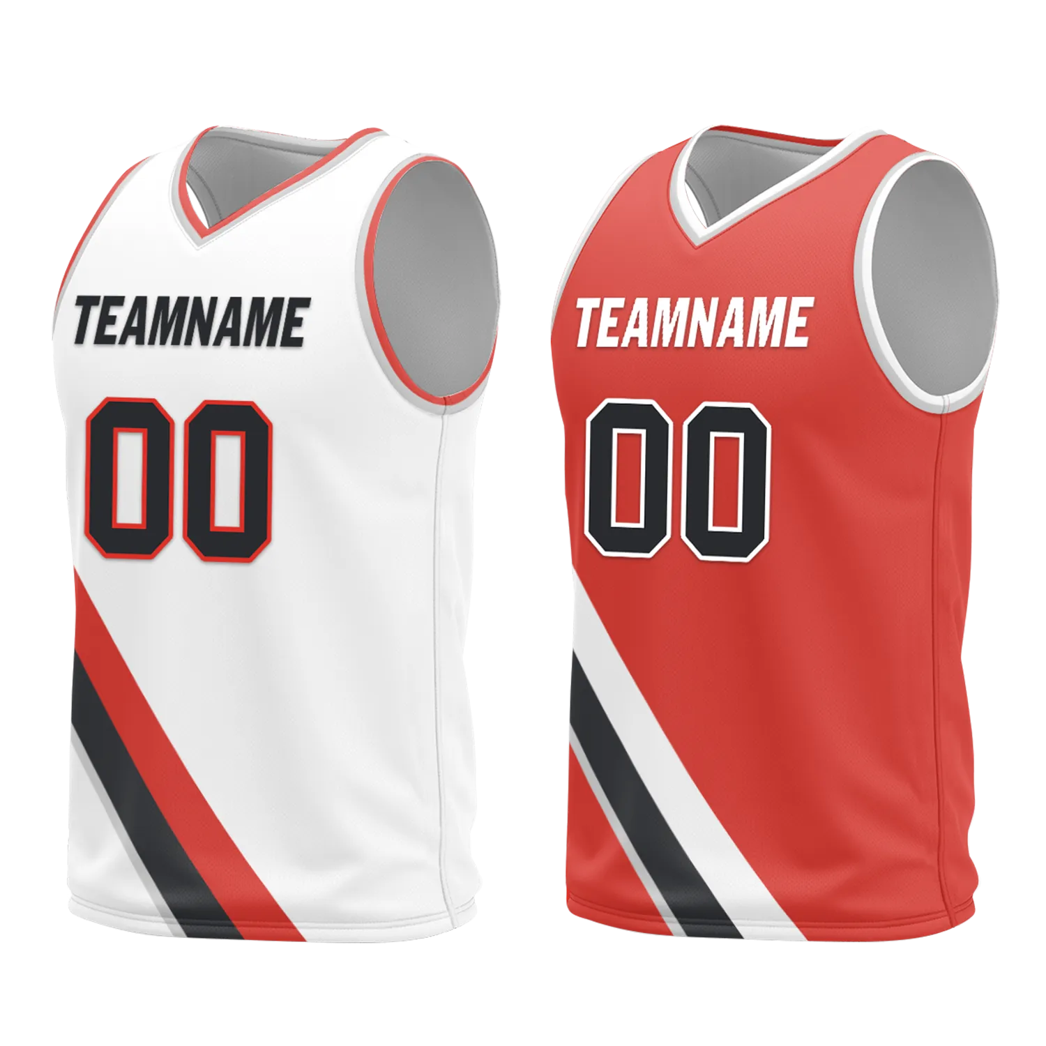 Custom White Red Classic Style Reversible Basketball Uniform Personalized Ordinary BBJR-D017037