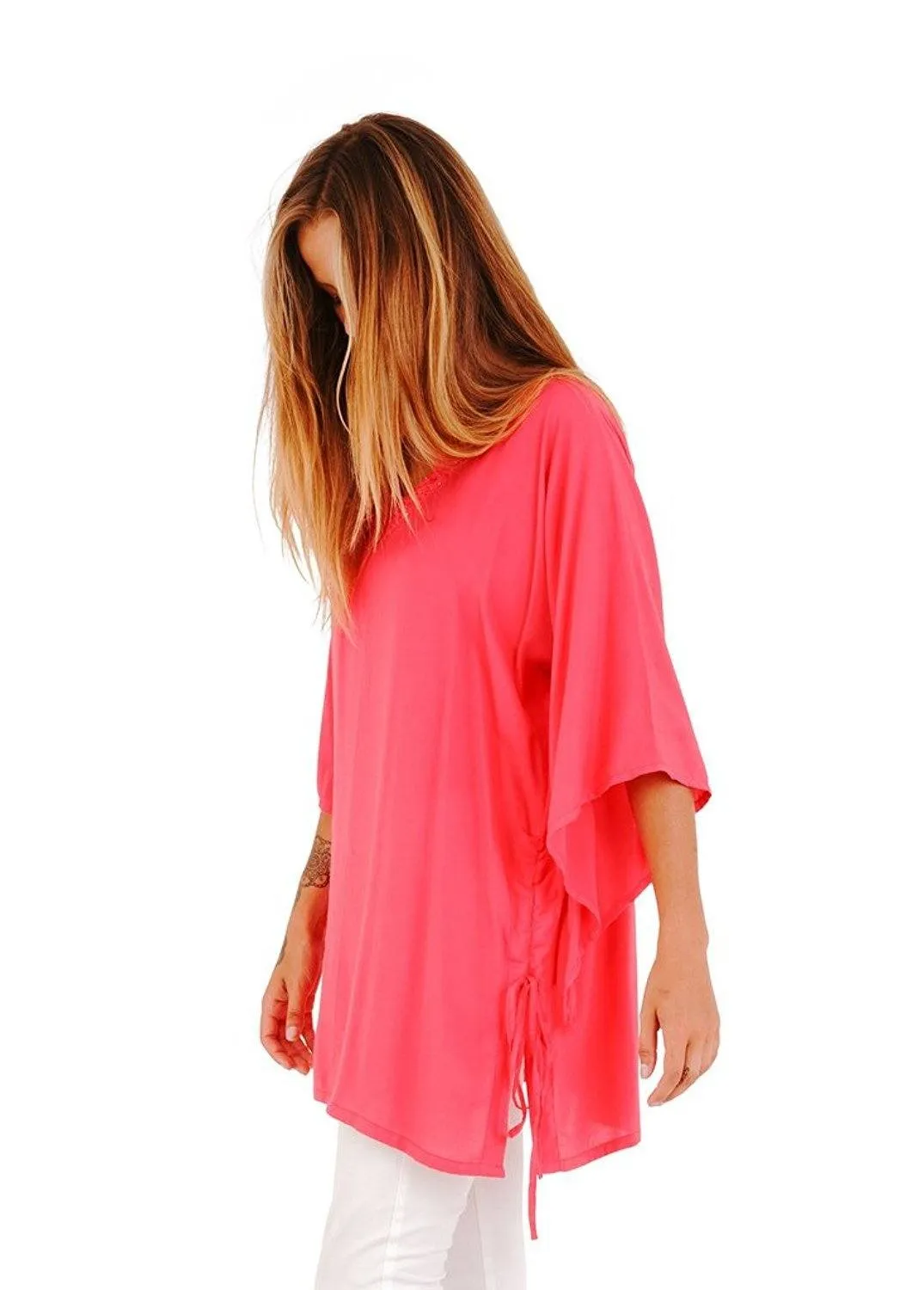 Deidra Beaded V-Neck Tunic Top