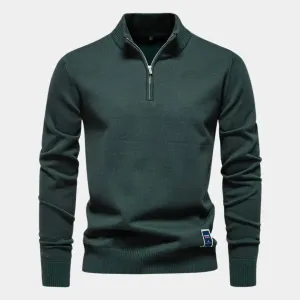 Essential Quarter-Zip Jumper Sweater - Cross & Crown