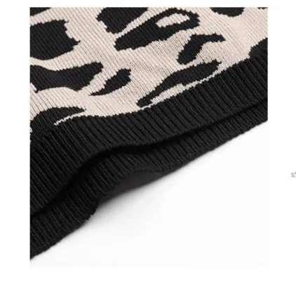 Fashion Leopard Wholesale Sweaters Colorblock Loose Casual Style