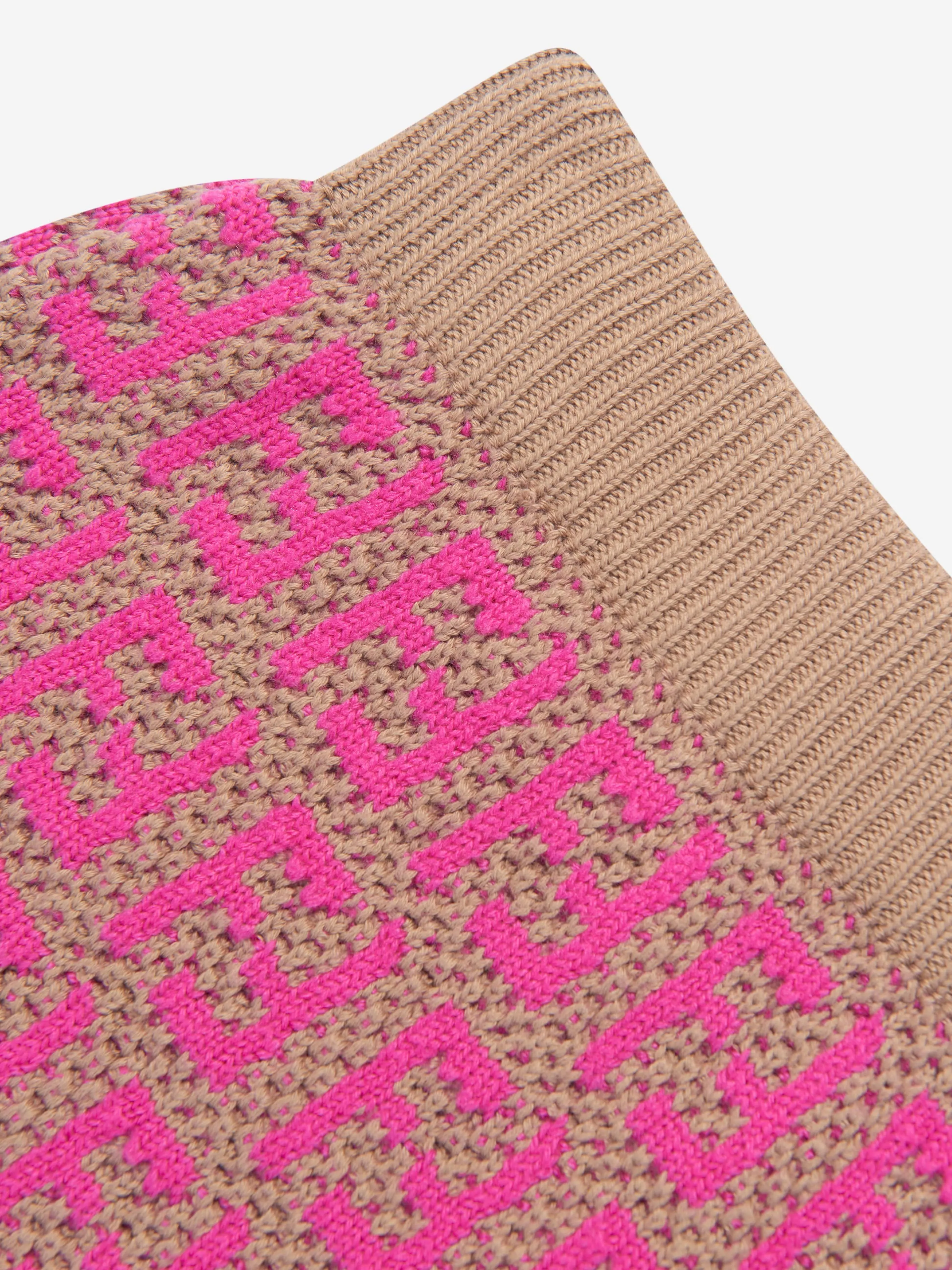 Fendi Girls Knitted FF Logo Skirt in Pink