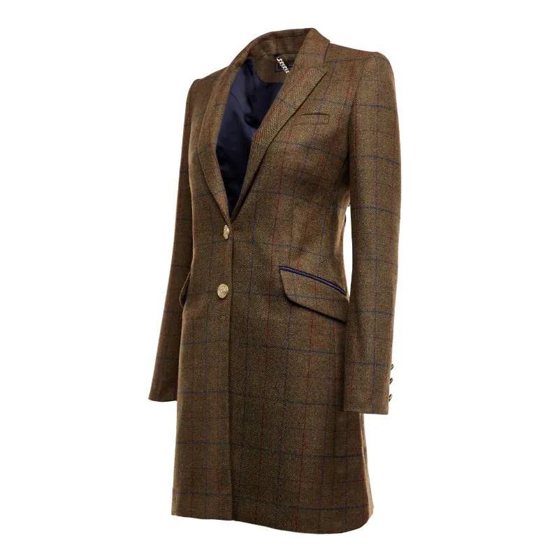 Holland Cooper Highgrove Ladies Tweed Coat - Glen Green