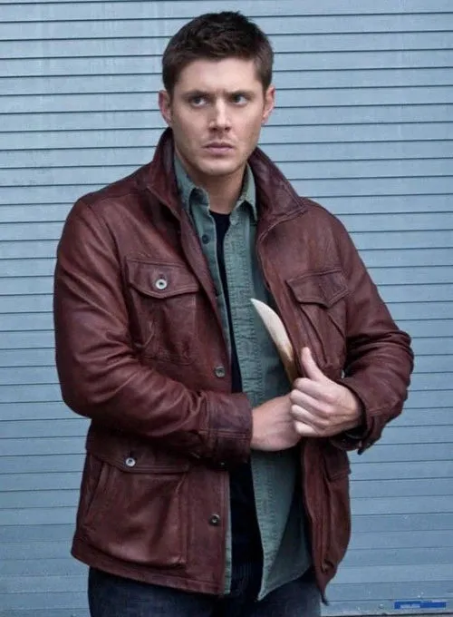 JENSEN ROSS ACKLES SUPERNATURAL SEASON 7 LEATHER JACKET