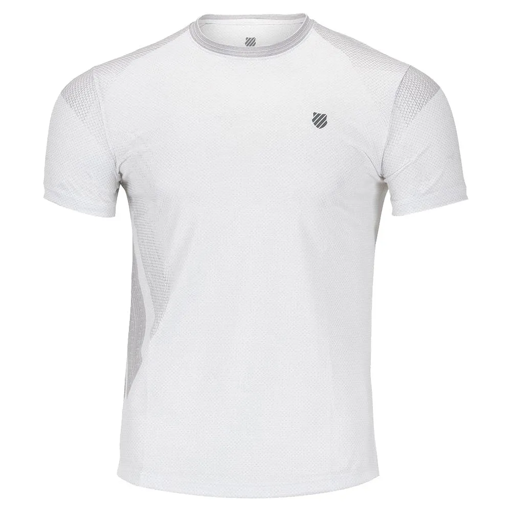 K-Swiss Surge White Mens Short Sleeve Tennis Shirt