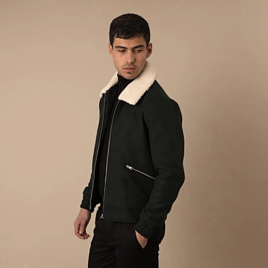 Lanai Sherpa Collar Bomber Jacket