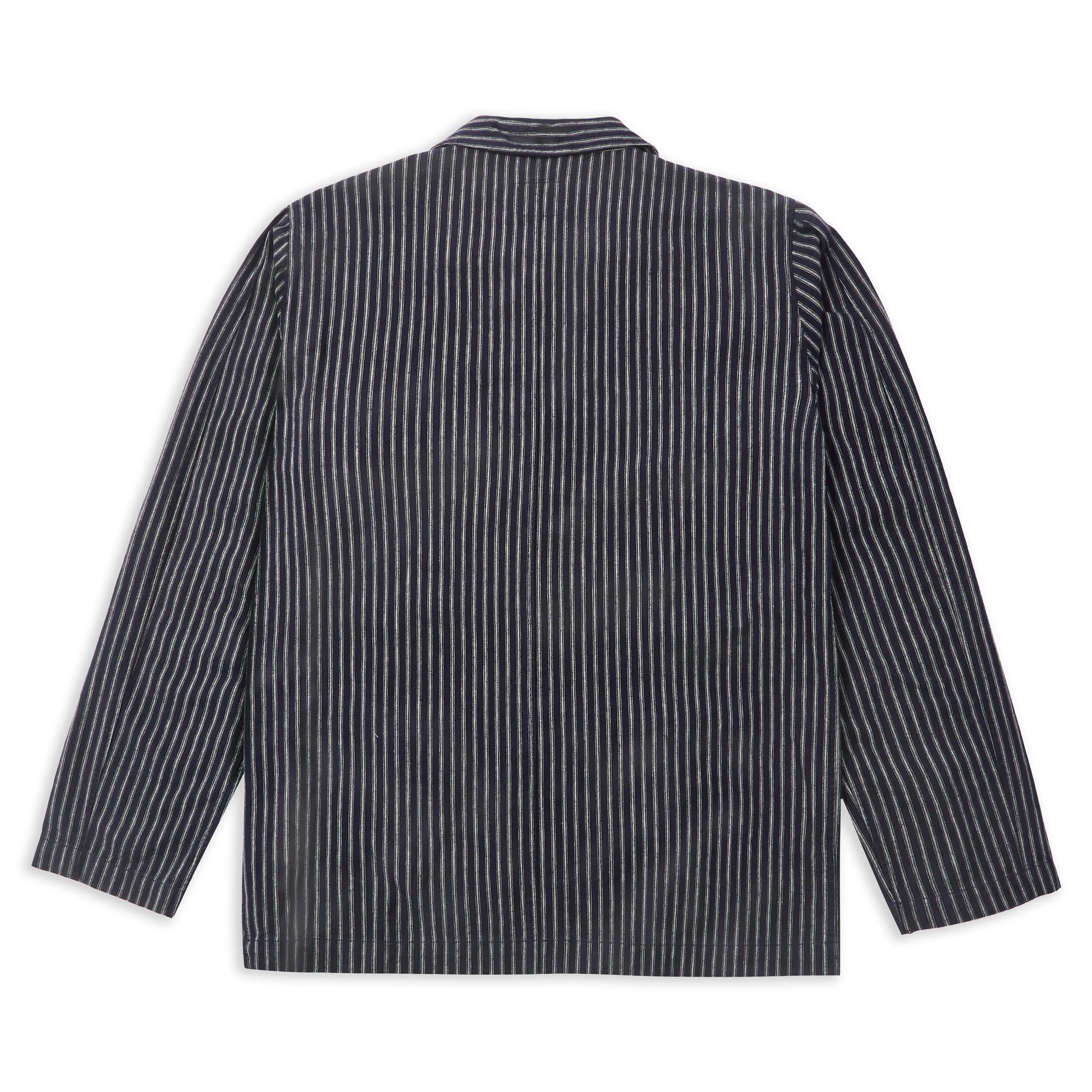 Linen & Cotton Jericho Jacket - Navy Stripe