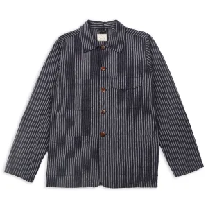 Linen & Cotton Jericho Jacket - Navy Stripe