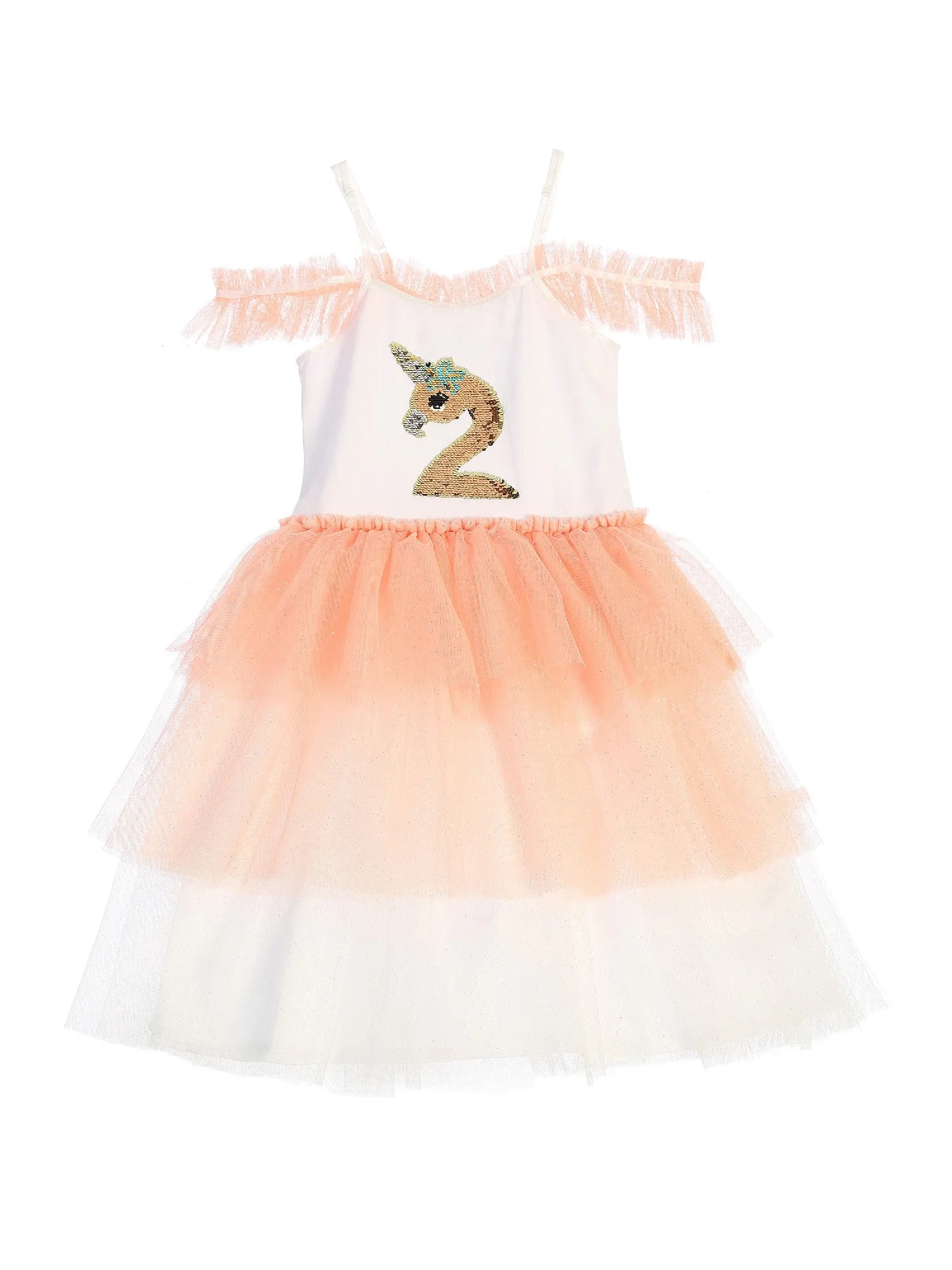 Little Girls Coral Flip Sequin Flamingo Corn Birthday Tutu Dress 2T-6