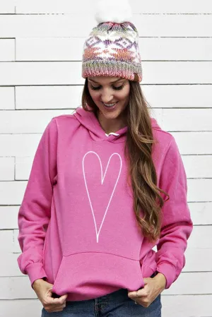 Long White Heart Hoodie