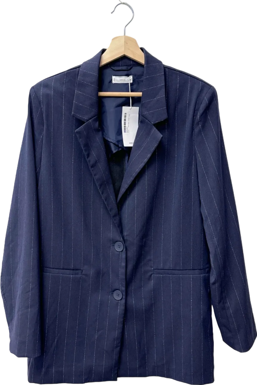 MANGO Navy Pinstripe Blazer XS