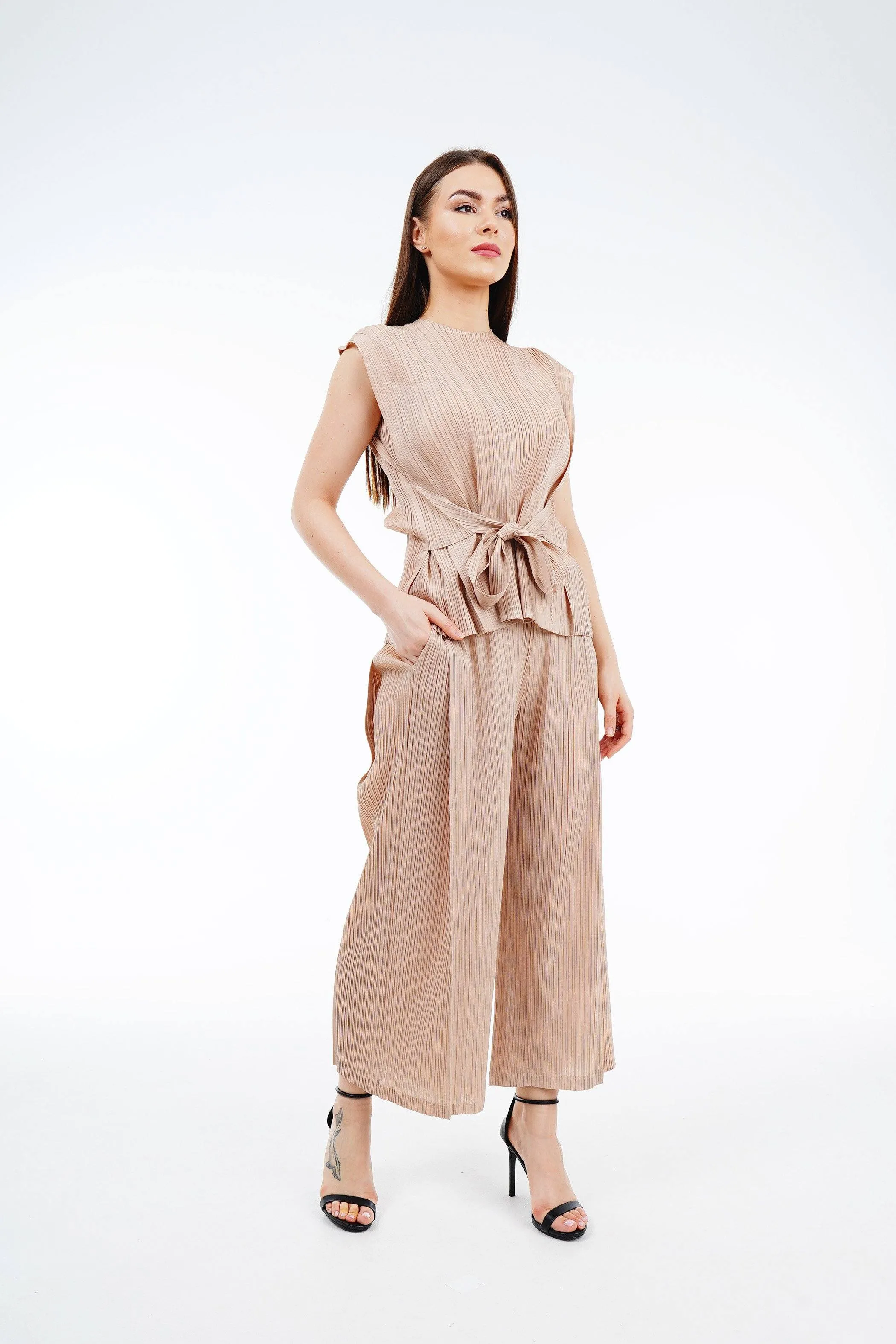 Meena Pleated Top and Pants Set