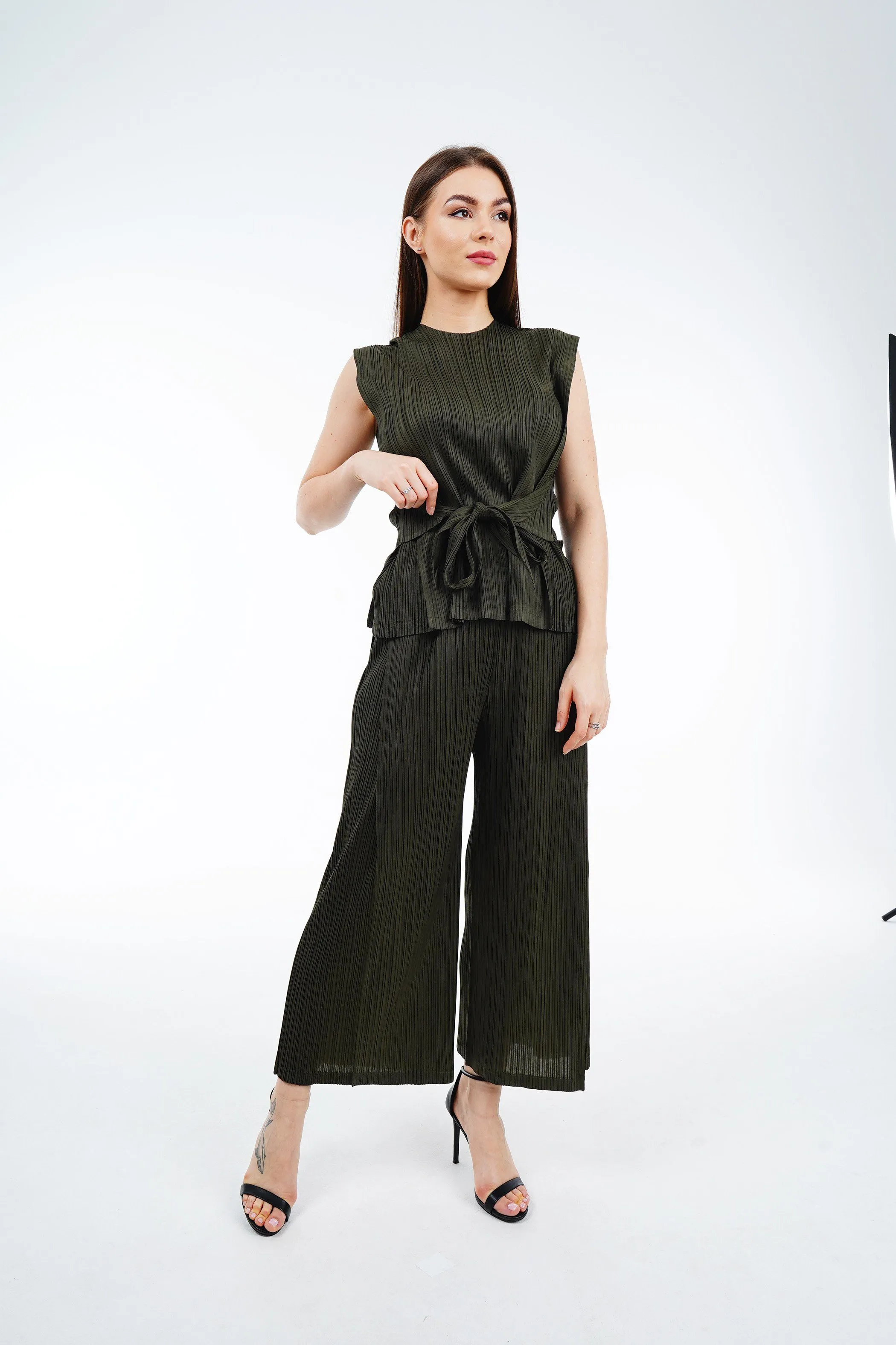 Meena Pleated Top and Pants Set