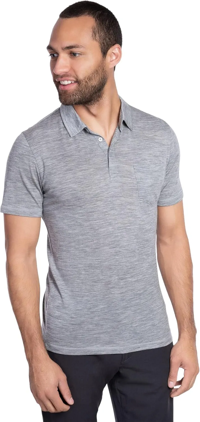 Men'S Merino Wool Polo Shirt - Wicking Breathable Anti-Odor