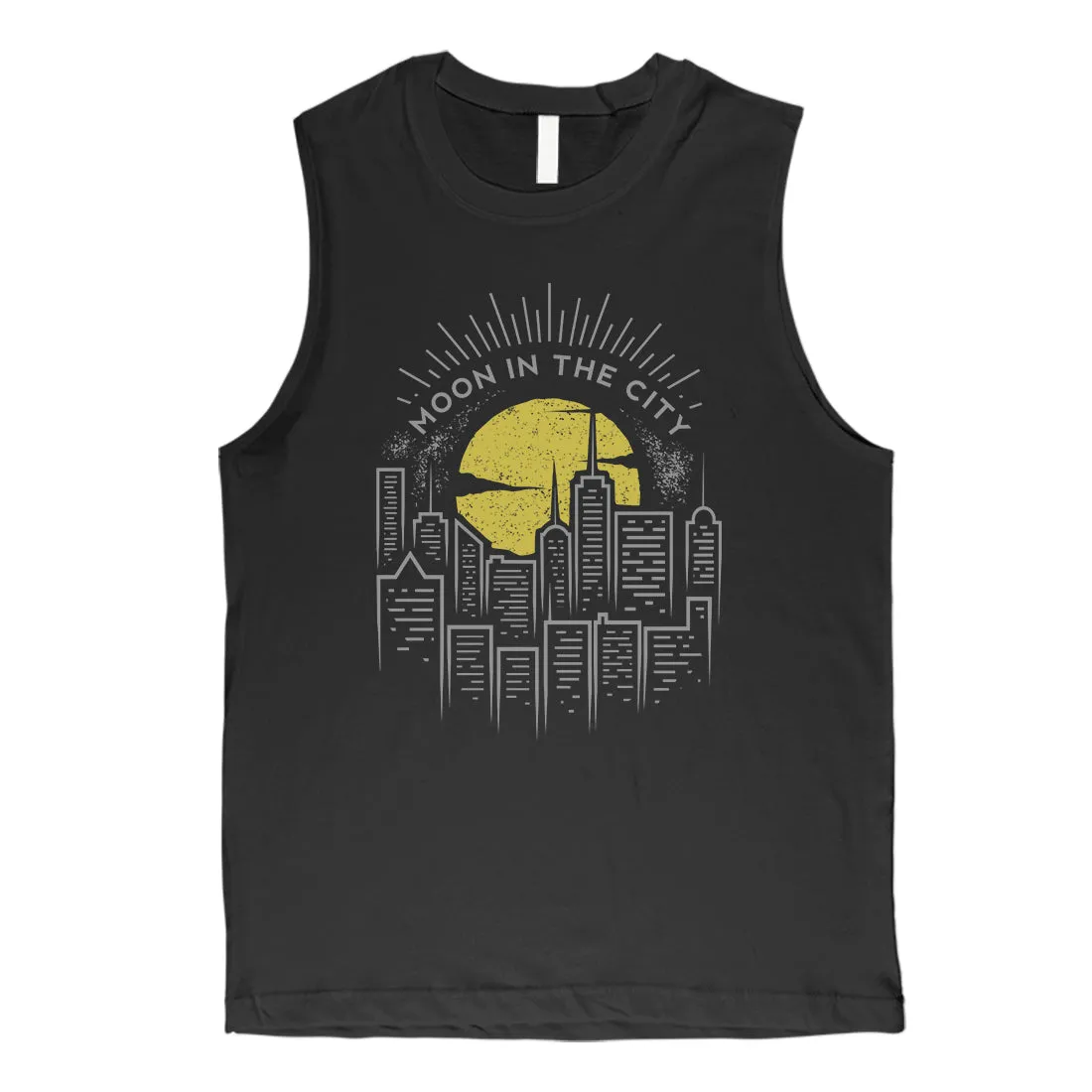 Moon In City Mens Muscle Shirt