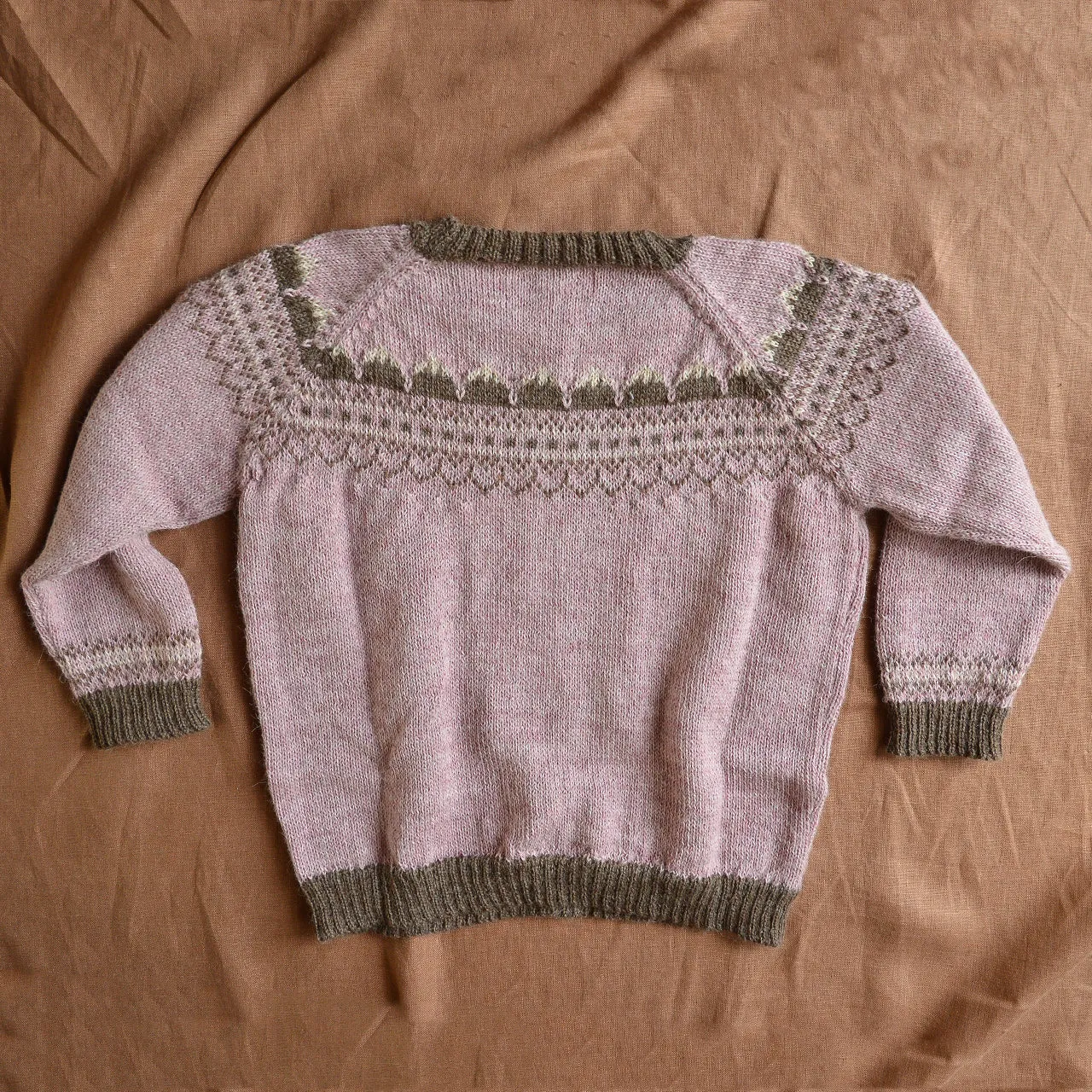 Mountain Sweater - 100% Baby Alpaca - Rose (18m-3y) *Last ones