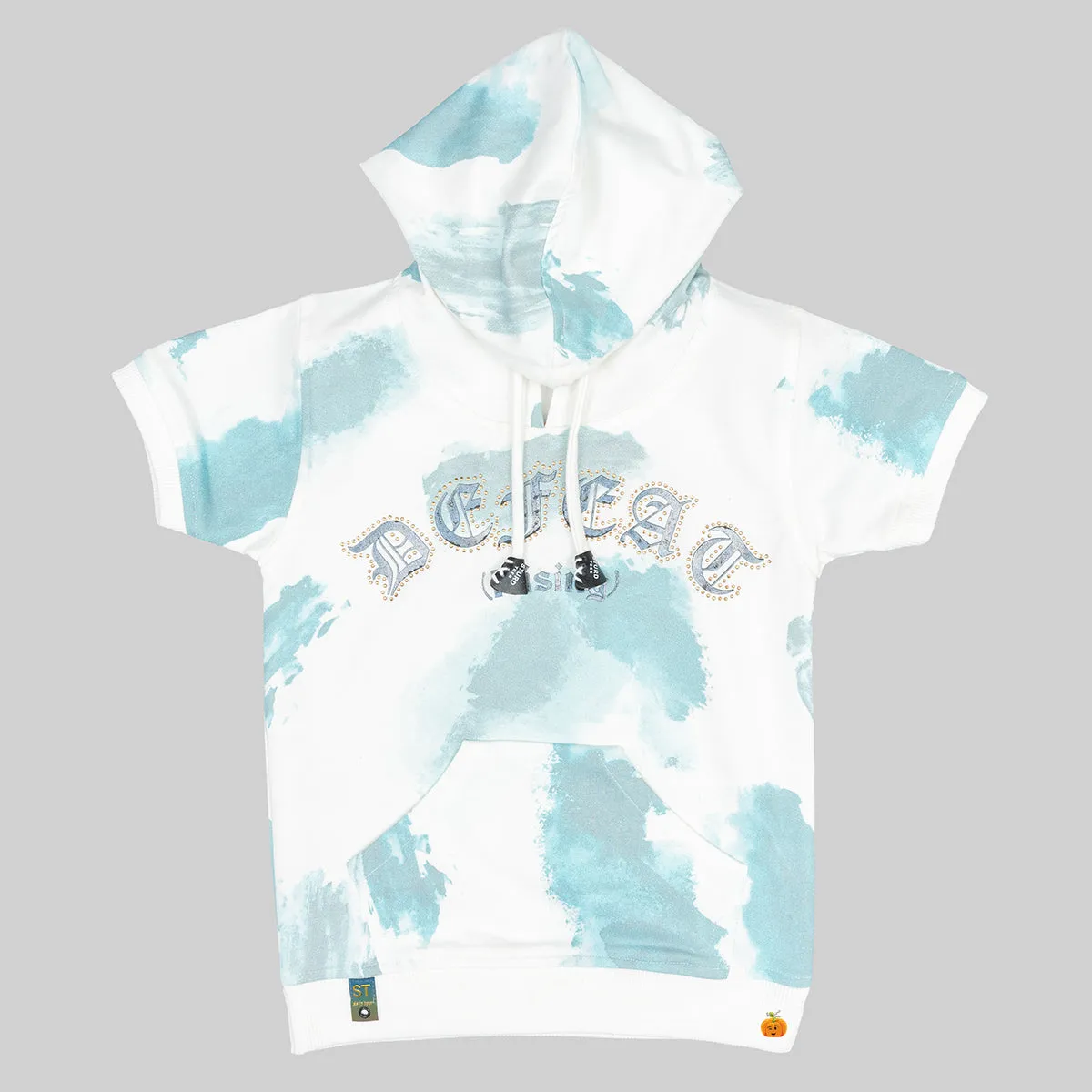 Onion & Sea Green Tie Dye Hooded Boys T-shirt