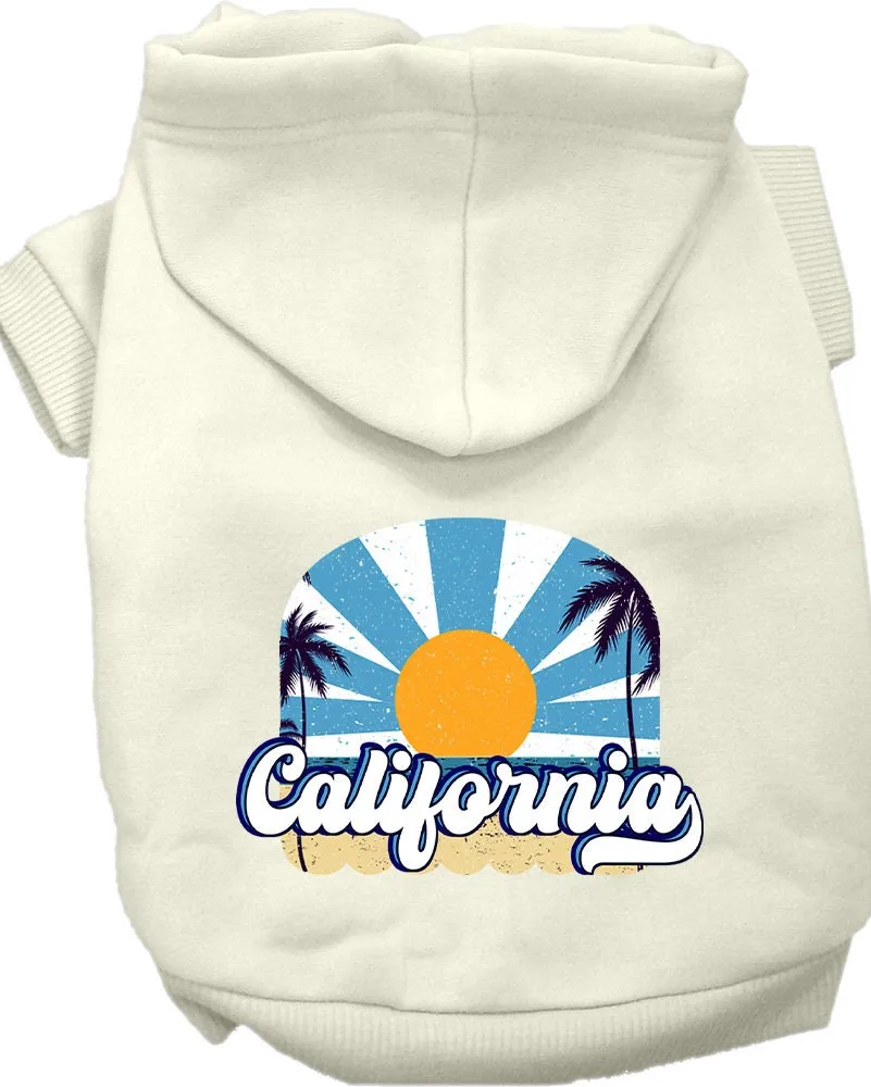 Pet Dog & Cat Screen Printed Hoodie for Small to Medium Pets (Sizes XS-XL), "California Coast"