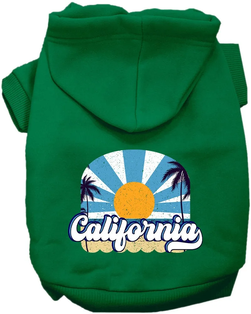 Pet Dog & Cat Screen Printed Hoodie for Small to Medium Pets (Sizes XS-XL), "California Coast"