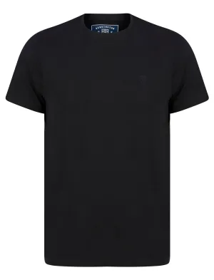 Pitch Crew Neck Cotton T-Shirt in Jet Black - Kensington Eastside