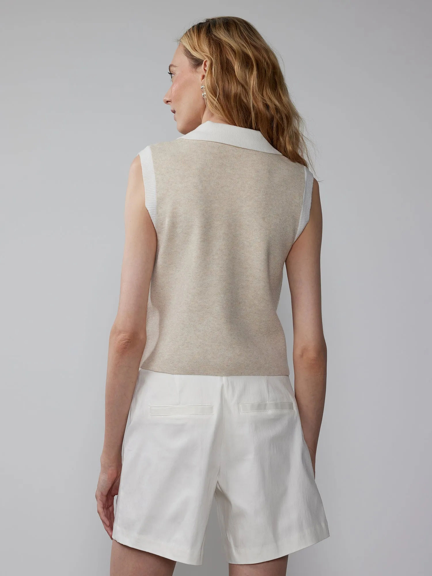 Ribbed Hardware Button Vest