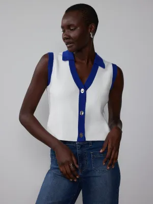 Ribbed Hardware Button Vest