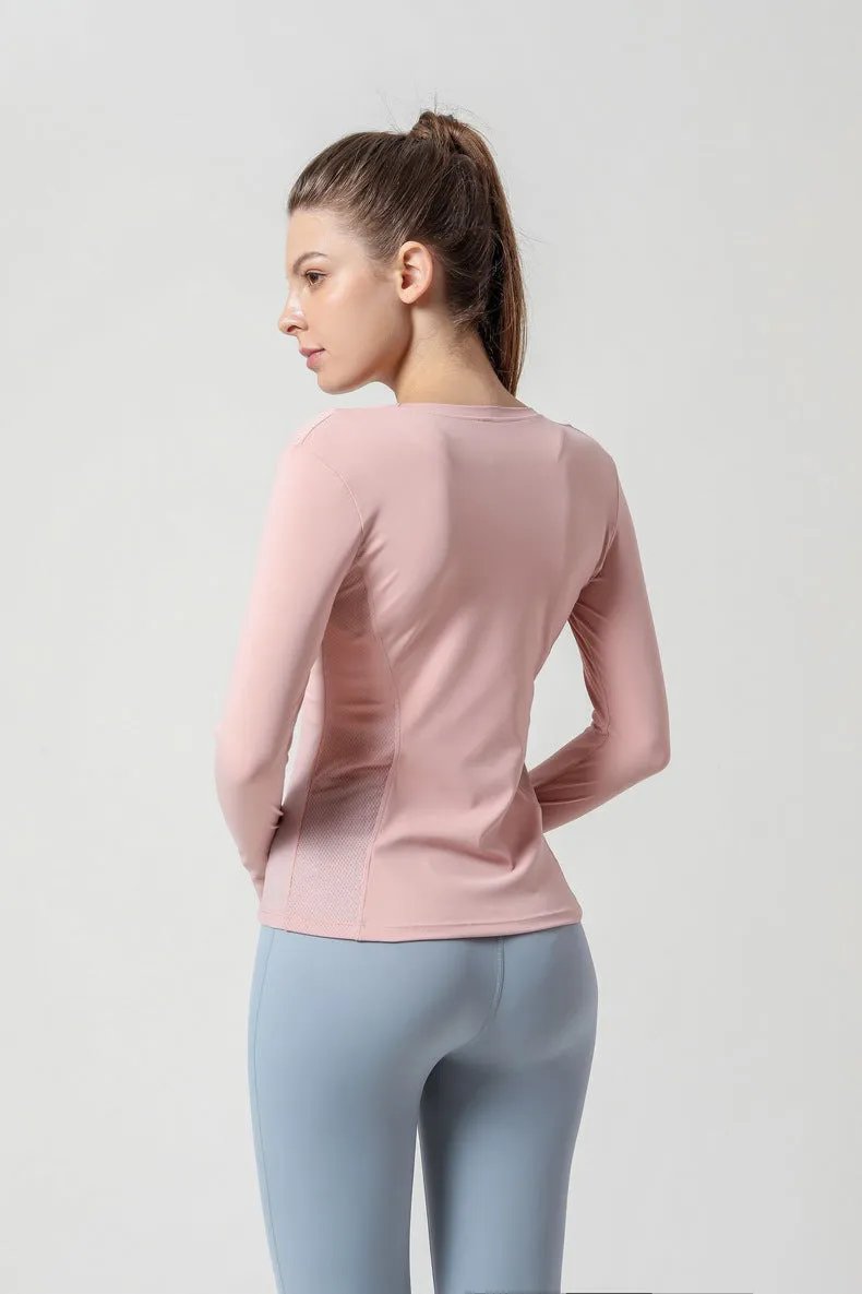 Side Mesh Insert Long Sleeve Shirt