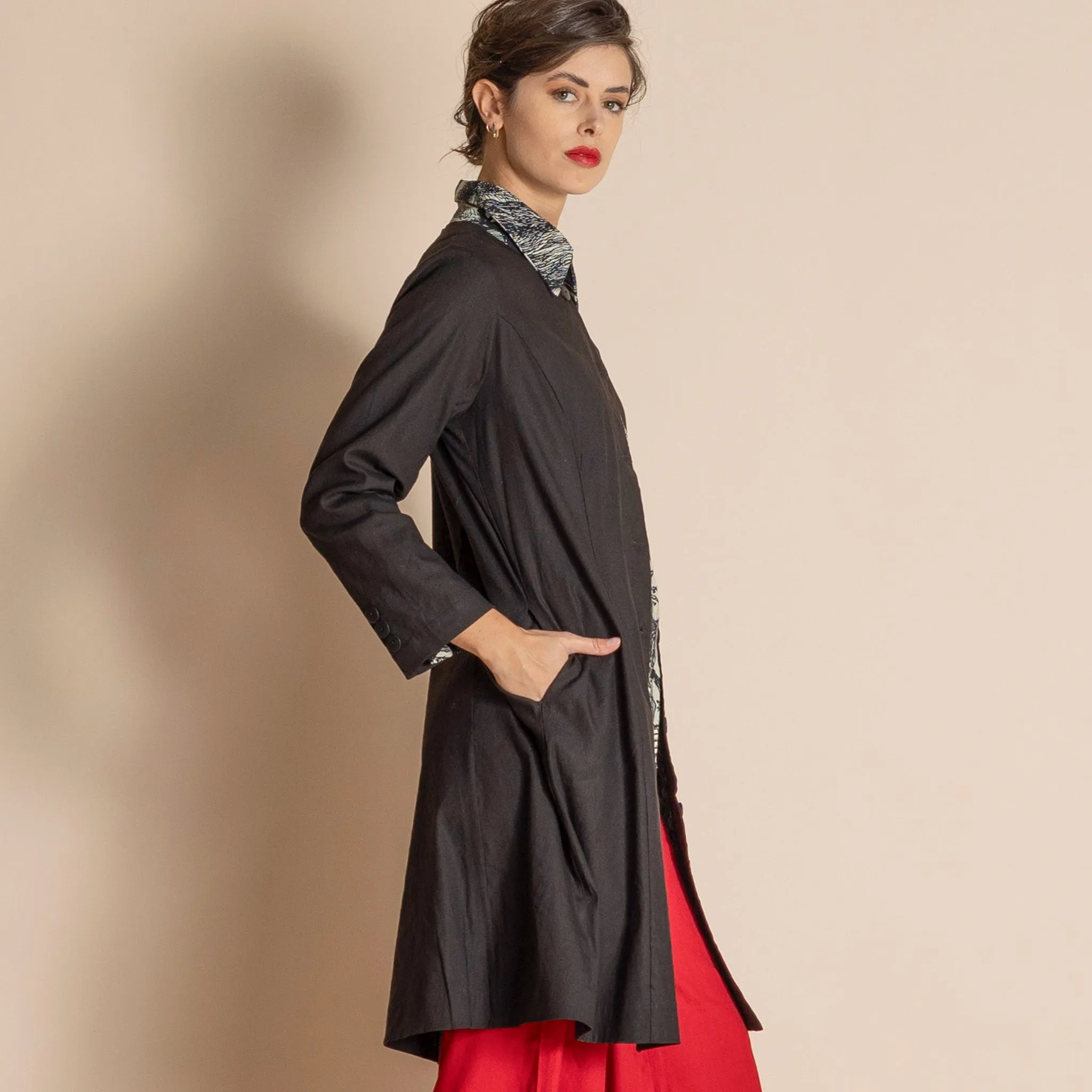 stretch linen king noble coat