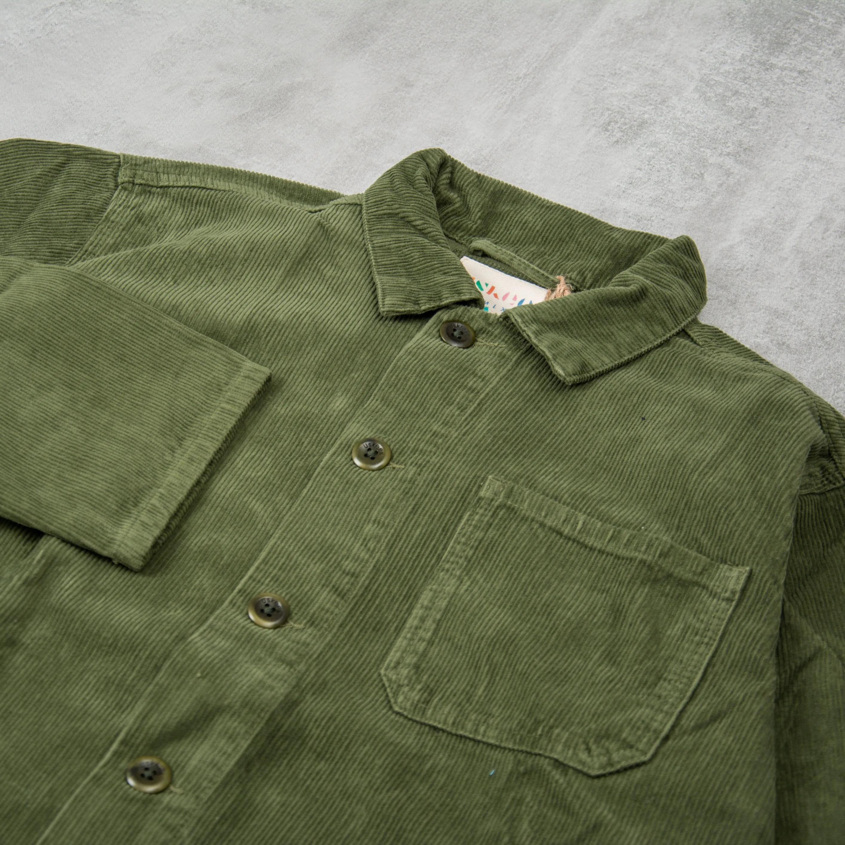 Uskees 3001 Buttoned Cord Overshirt - Coriander