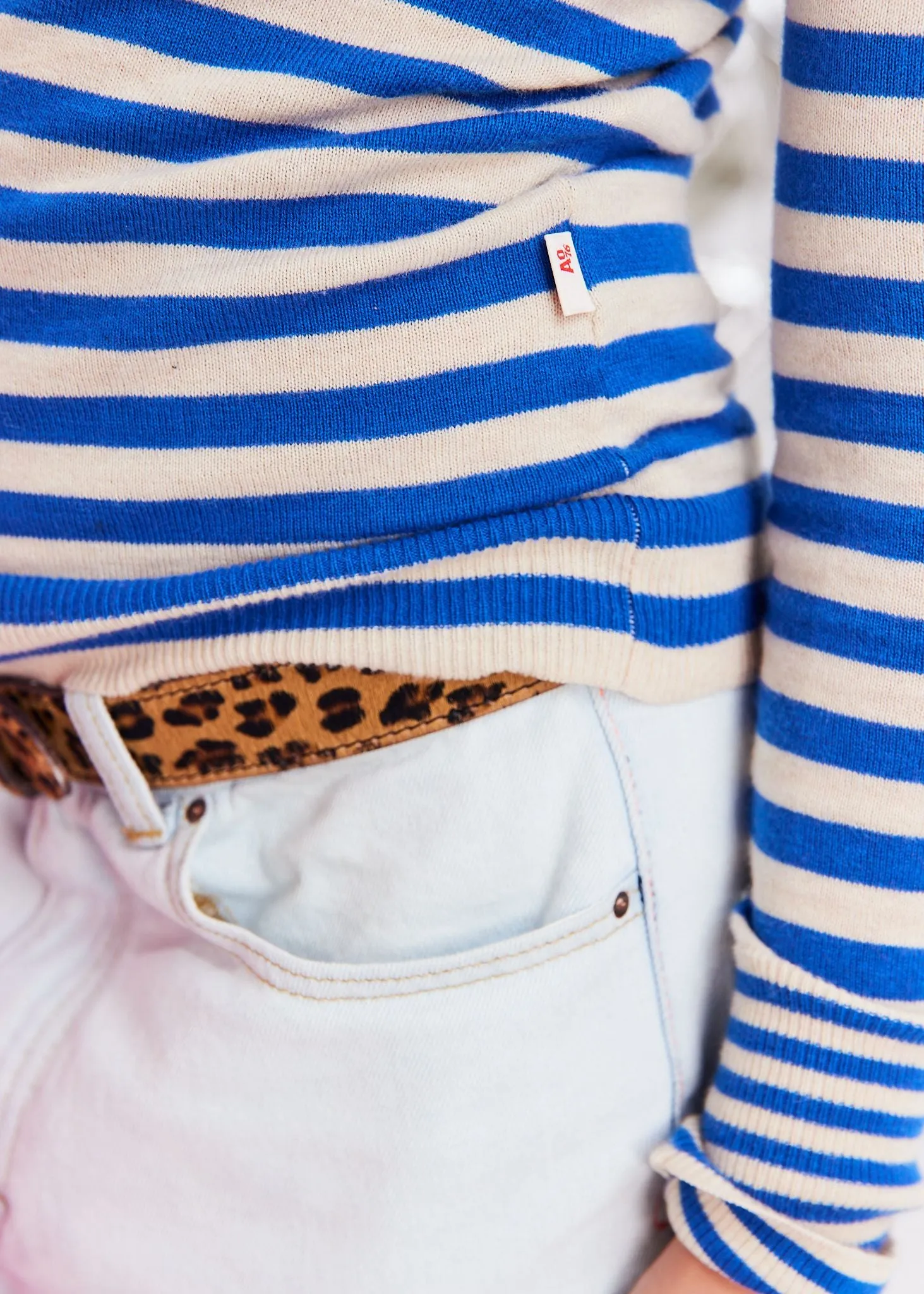 vicky turtle-neck stripe - bright blue